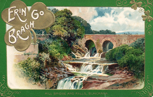 Winsch St Patrick's Day Irish Flag Series Ireland Mill Bridge Falls Buncrana