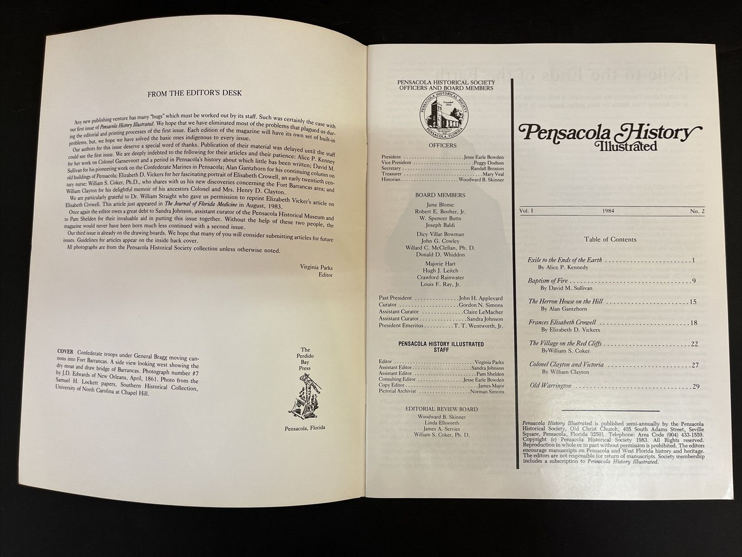 Pensacola History Illustrated Vol. 1 No. 2 1984 