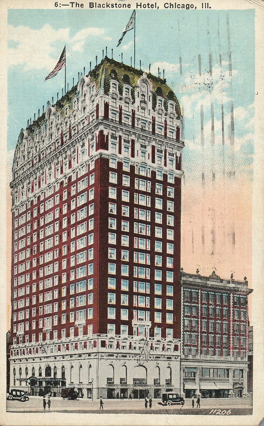 1923 The Blackstone Hotel Chicago IL Illinois Postcard