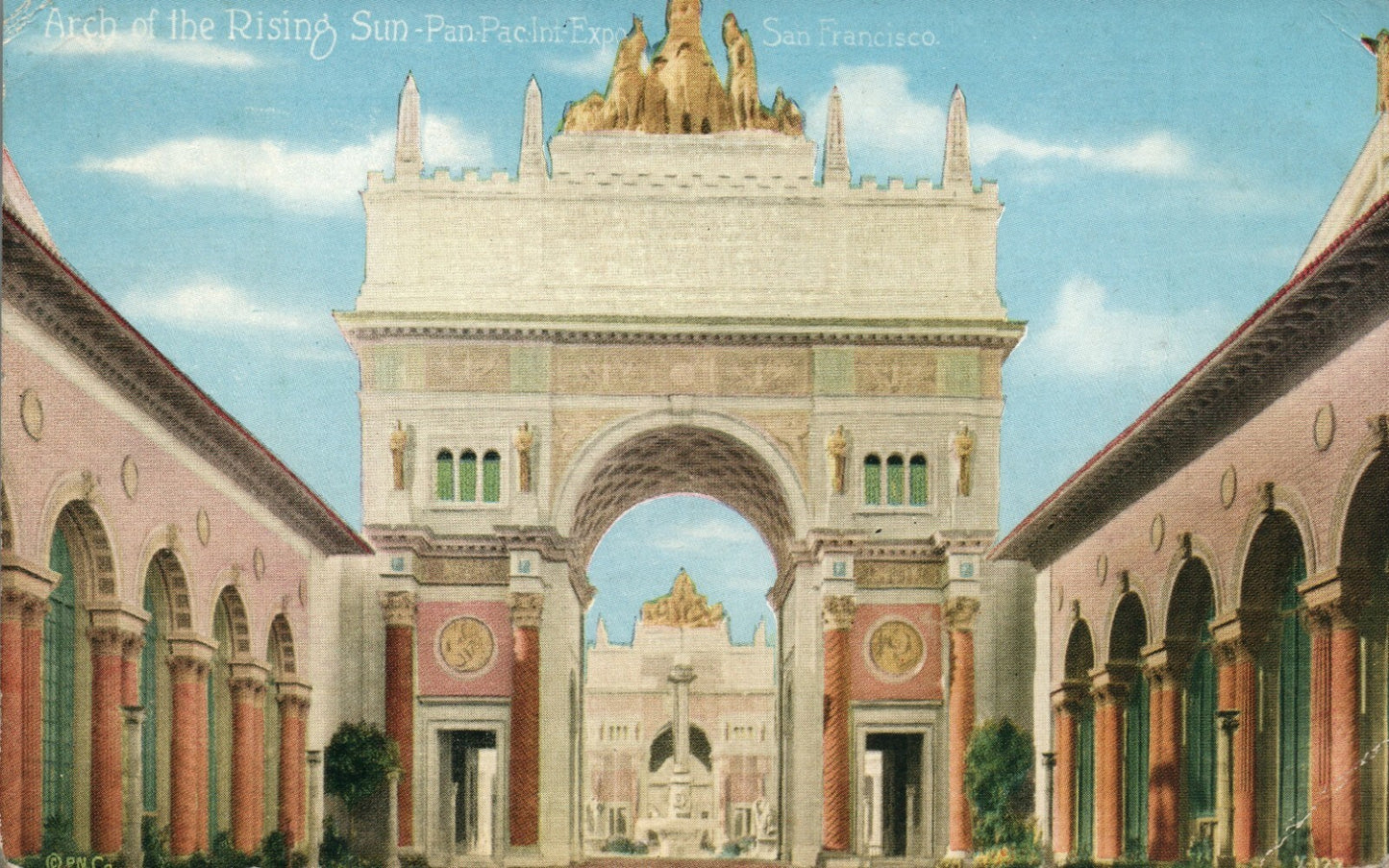Arch of Rising Sun Panama Pacific Exposition Expo California CA Vintage Postcard