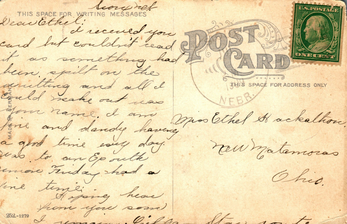 1909 High School Sioux City  IA Iowa vintage Postcard