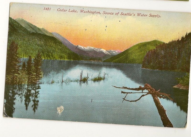 Cedar Lake Washington water supply  Postcard WA