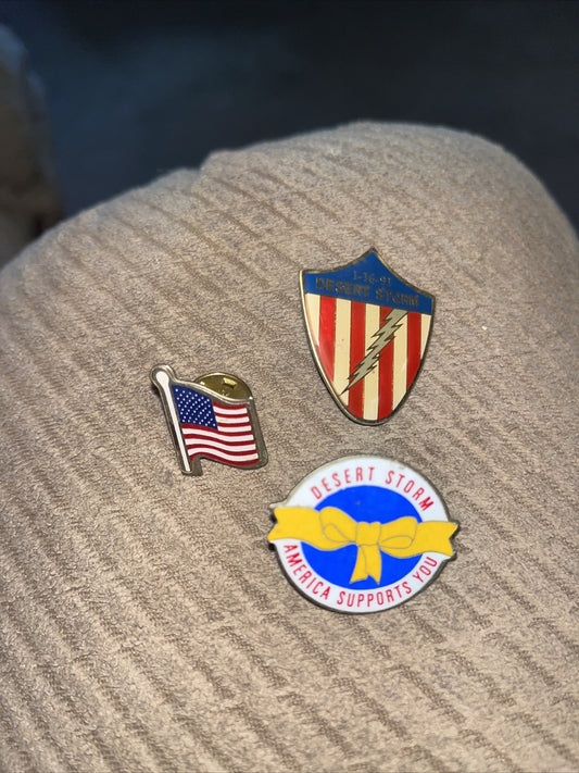 1991 Desert Storm Collector Lapel Pins (3)