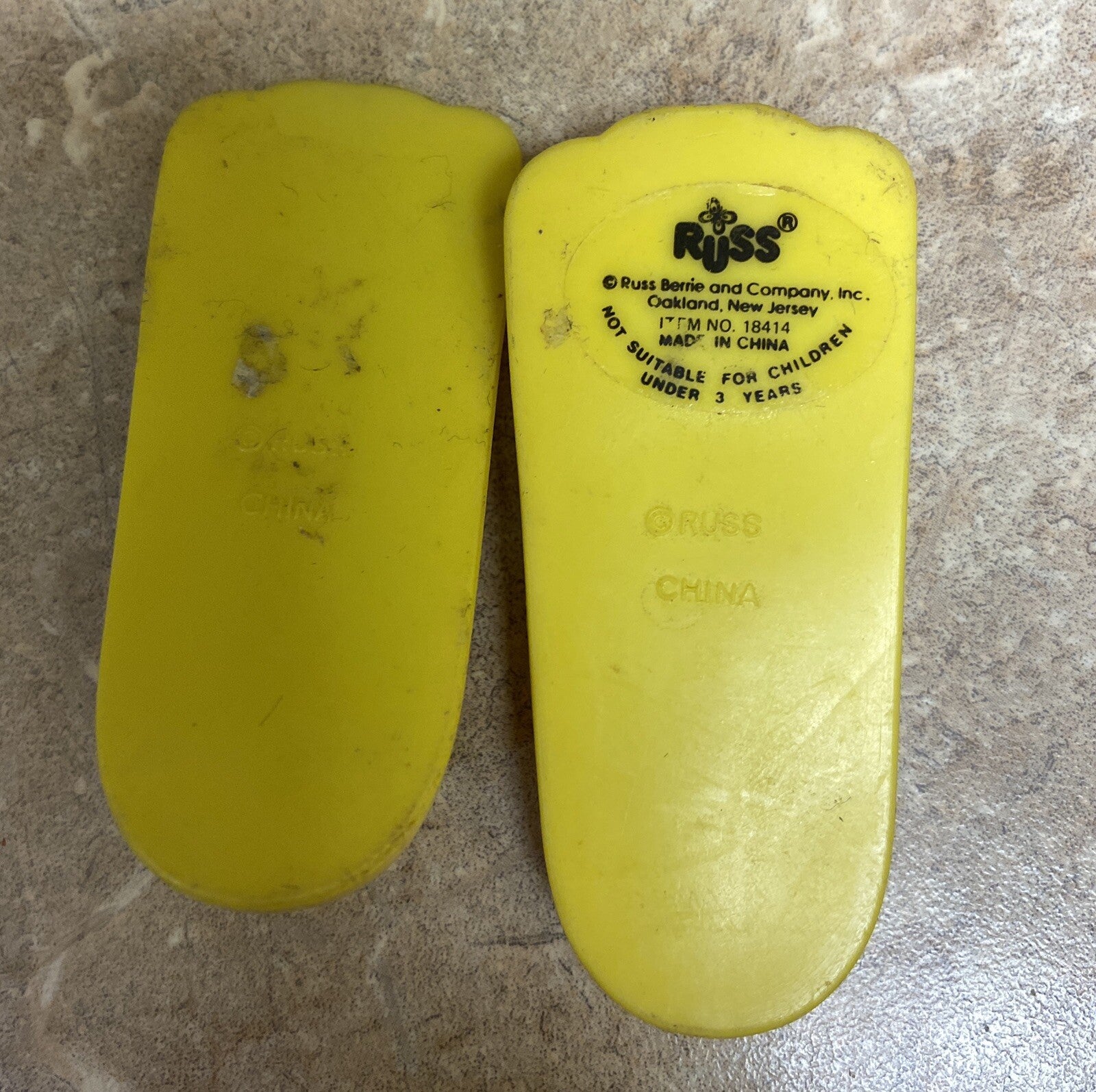 Yellow Flippers from Vintage Russ Troll Doll Scuba Diver   1990s toy