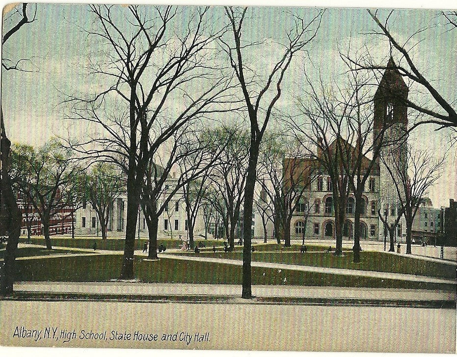 Albany High School State House City Hall New York NY Postcard