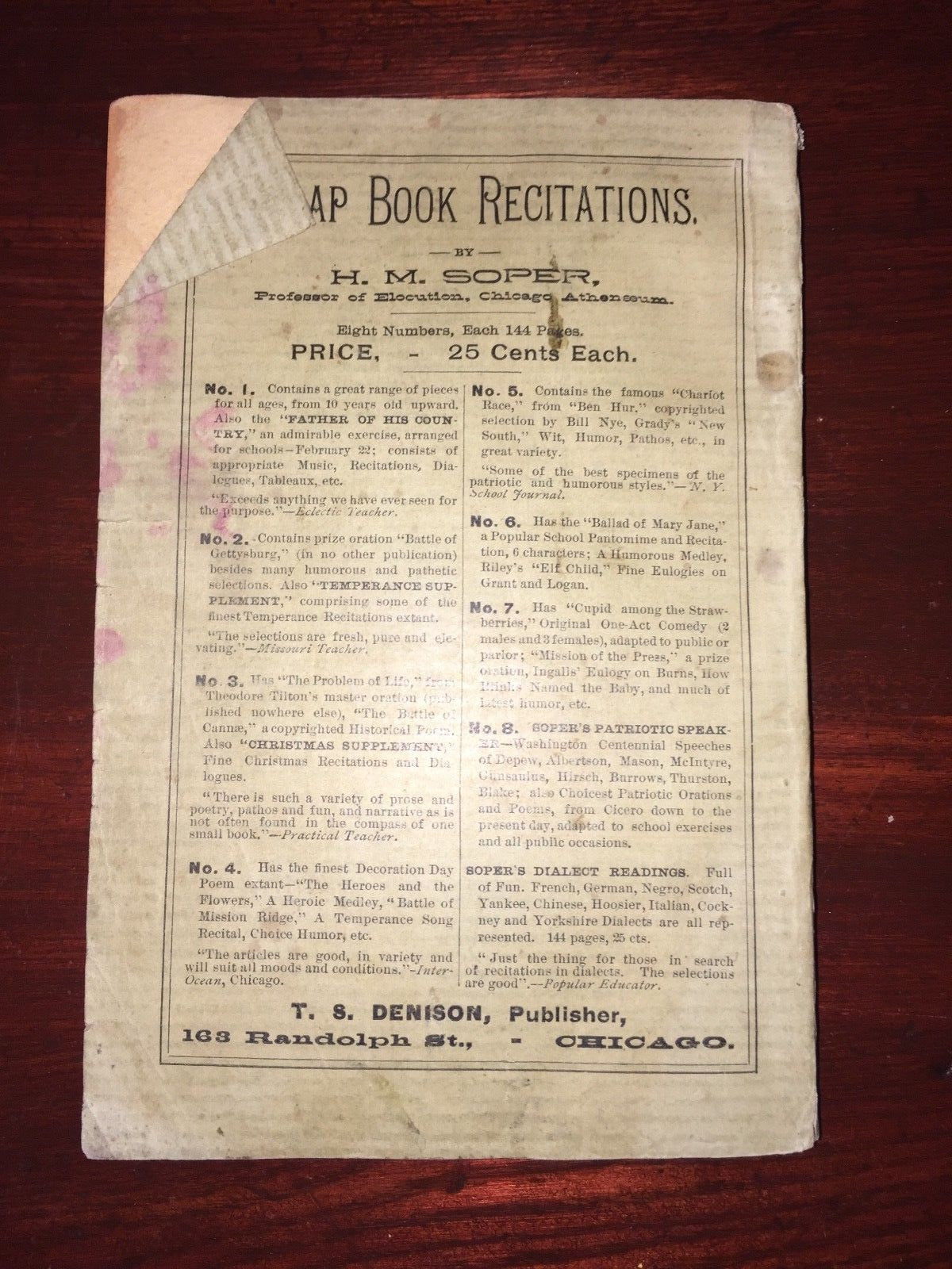 Denison's Series Scrap-Book Recitations Vol. II  Play Book