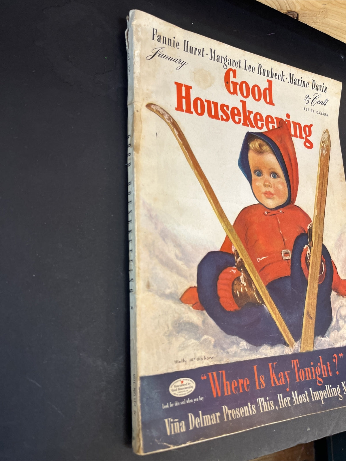 January 1942 Good Housekeeping Magazine- Fannie Hurst Baby In Ski’s