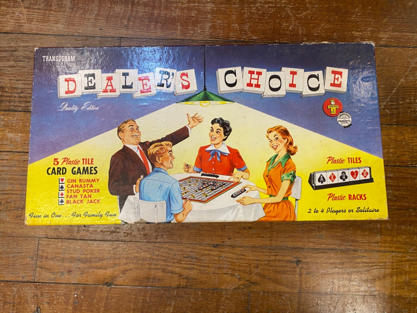 Vintage Dealers Choice Board Card Game 1954 Instructions Transogram