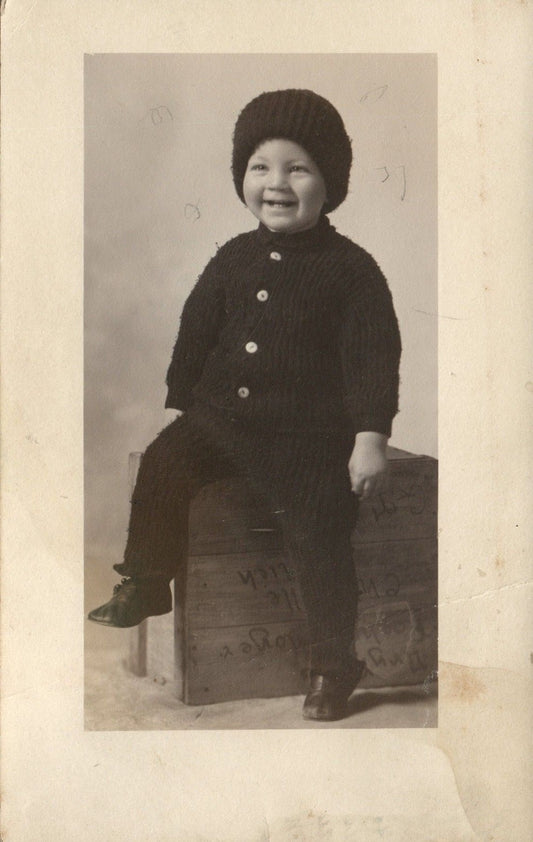 Young Boy Portrait Real Photo Postcard