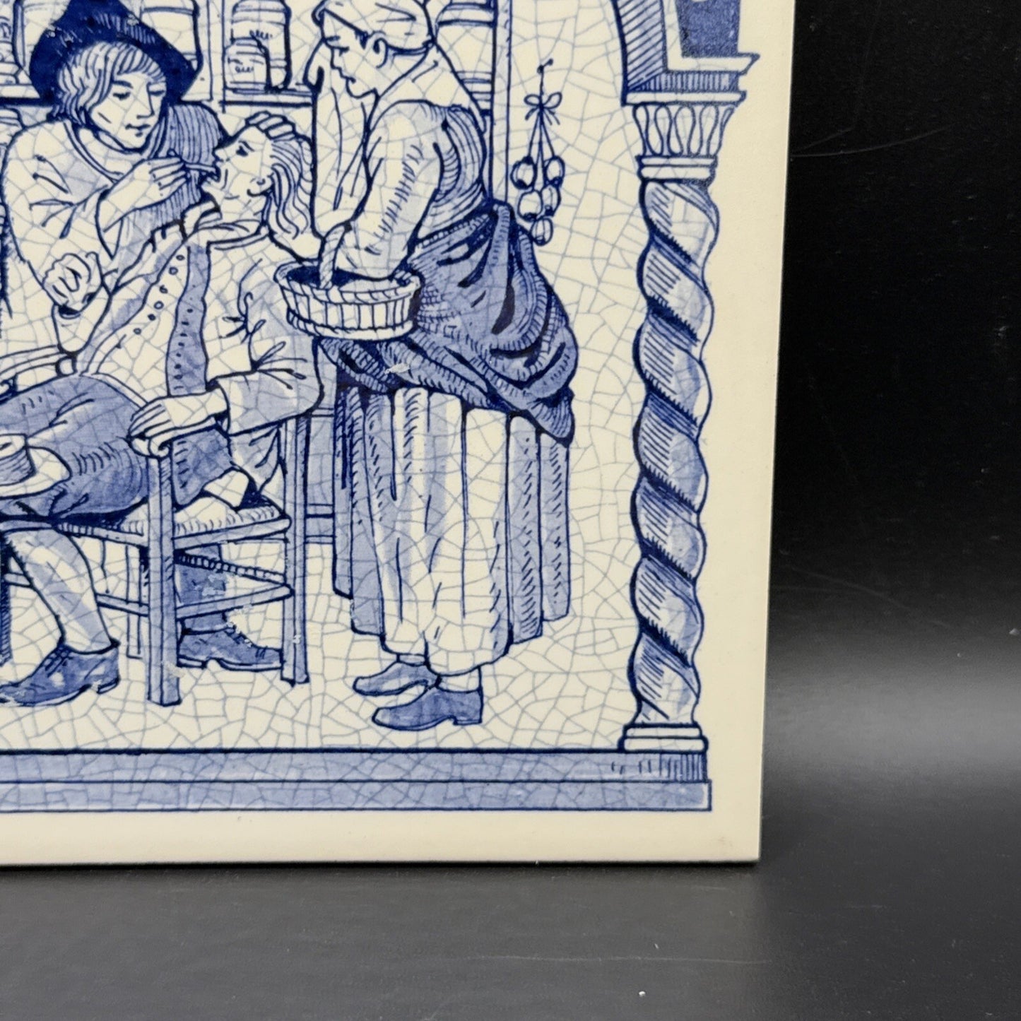 Delft Tile Schoonhaven Holland Vintage Tile Delft Blue White Pharmacy Drug. #5