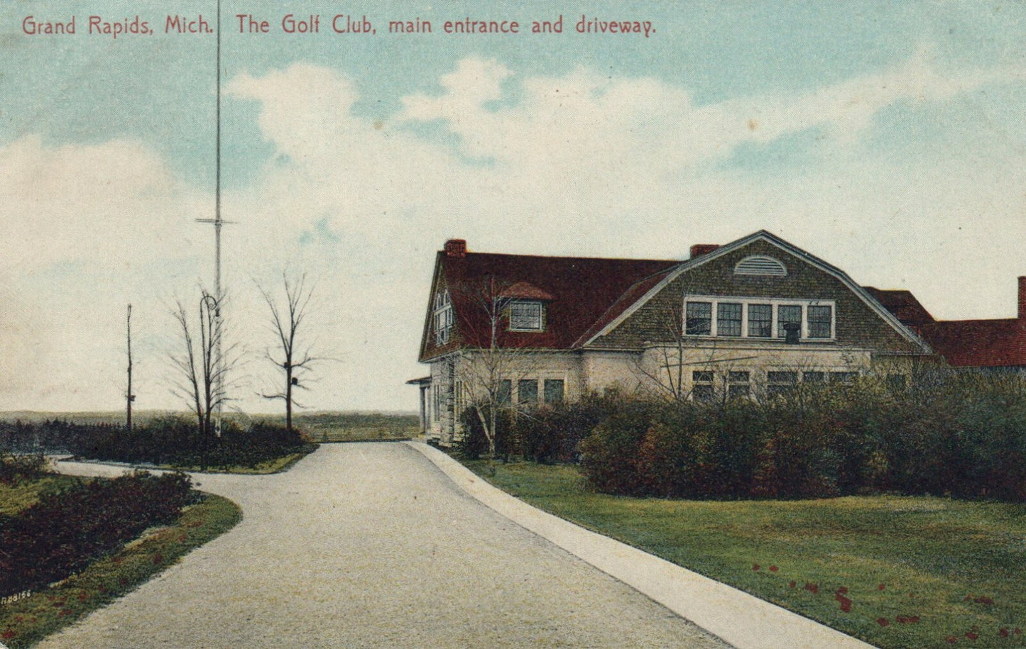 The Golf Club Main Entrance, Grand Rapids National City Bank, Michigan Postcard