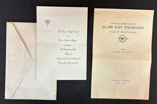1938 Class Day Exercises & Graduation Central High School Grand Rapids Michigan
