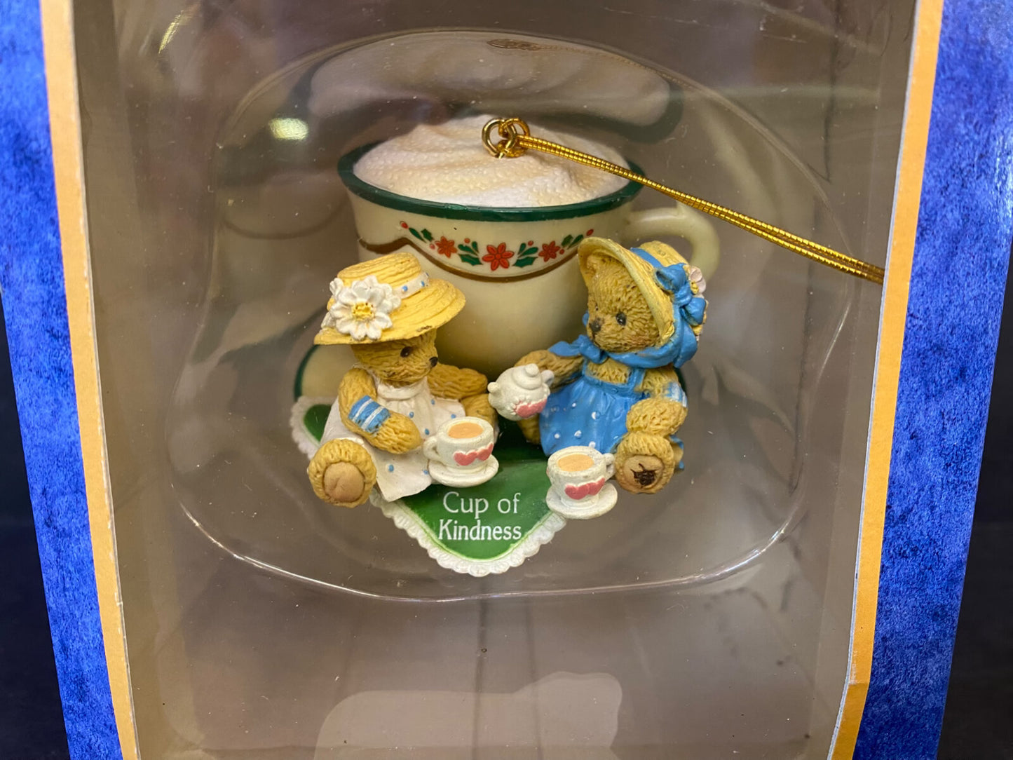Enesco Cherished Teddies Collection Teddy Bear With Teacup Vintage Ornament