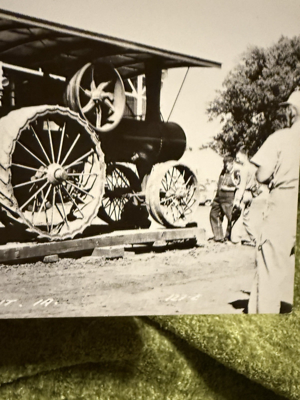RPPC Real Photo MT PLEASANT IOWA RPPC Postcard OLD TRACTOR 123-E