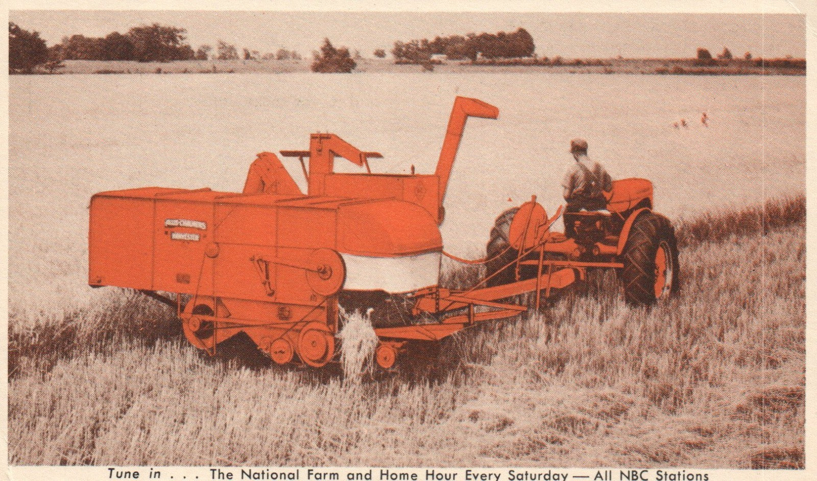 Allis-Chalmers Model "60" all crop harvester TRACTOR vintage postcard