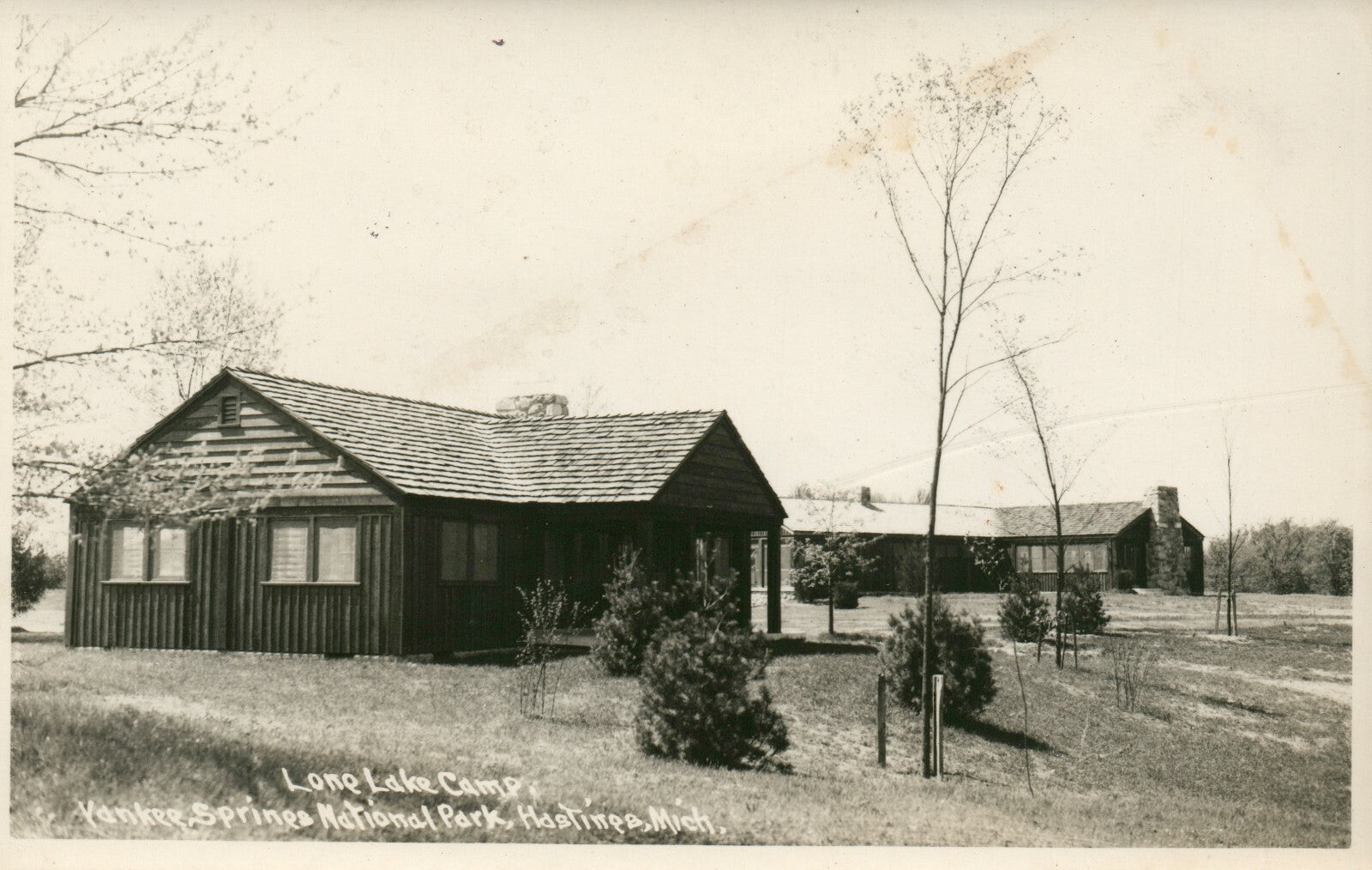 Real Photo Lone Lake Camp Yankee Springs NP Hastings Michigan Mich MI Postcard