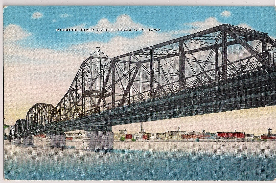Missouri River Sioux City IA Iowa  Postcard