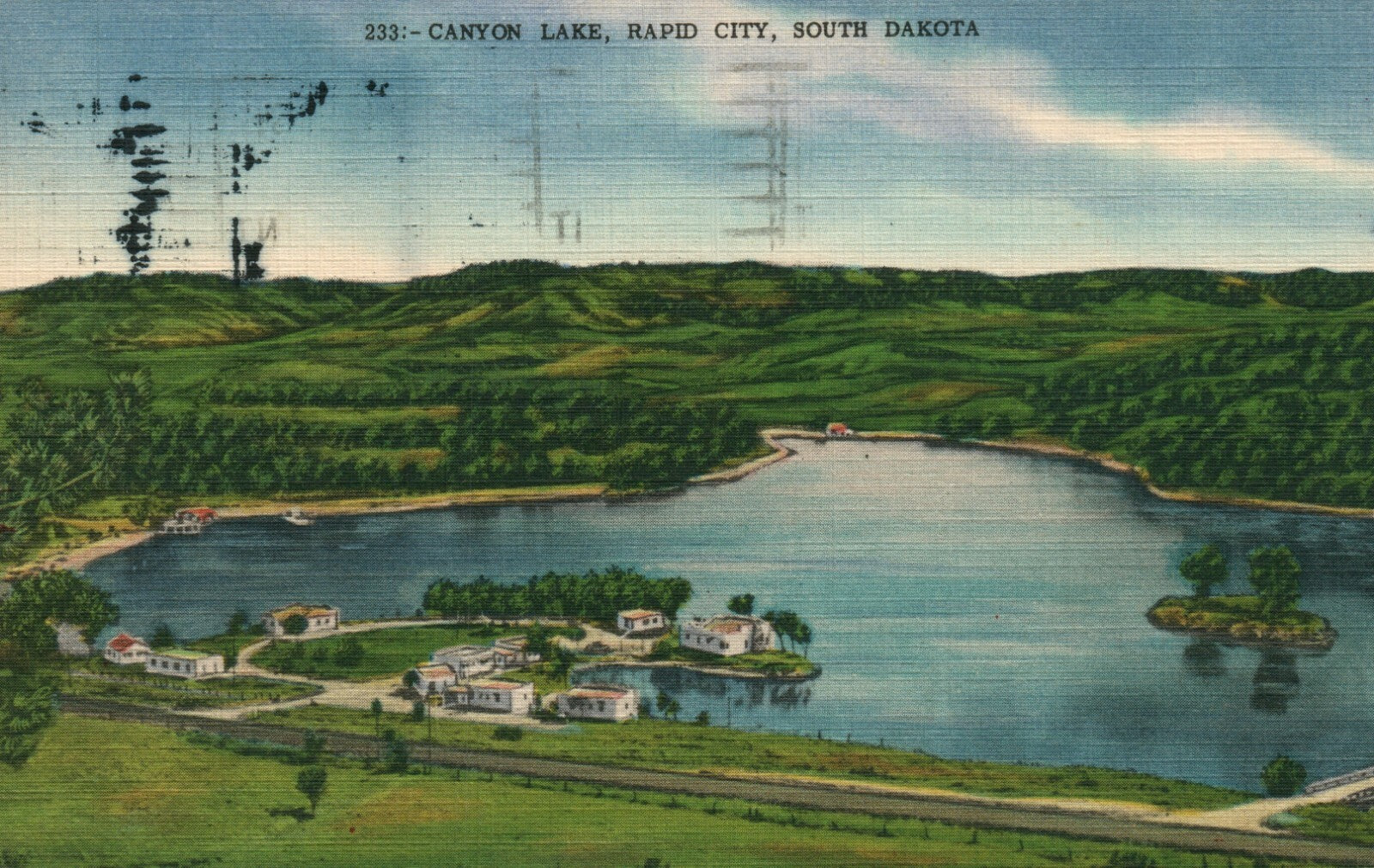 233 Canyon Lake Rapid City Scenic View  South Dakota Postcard