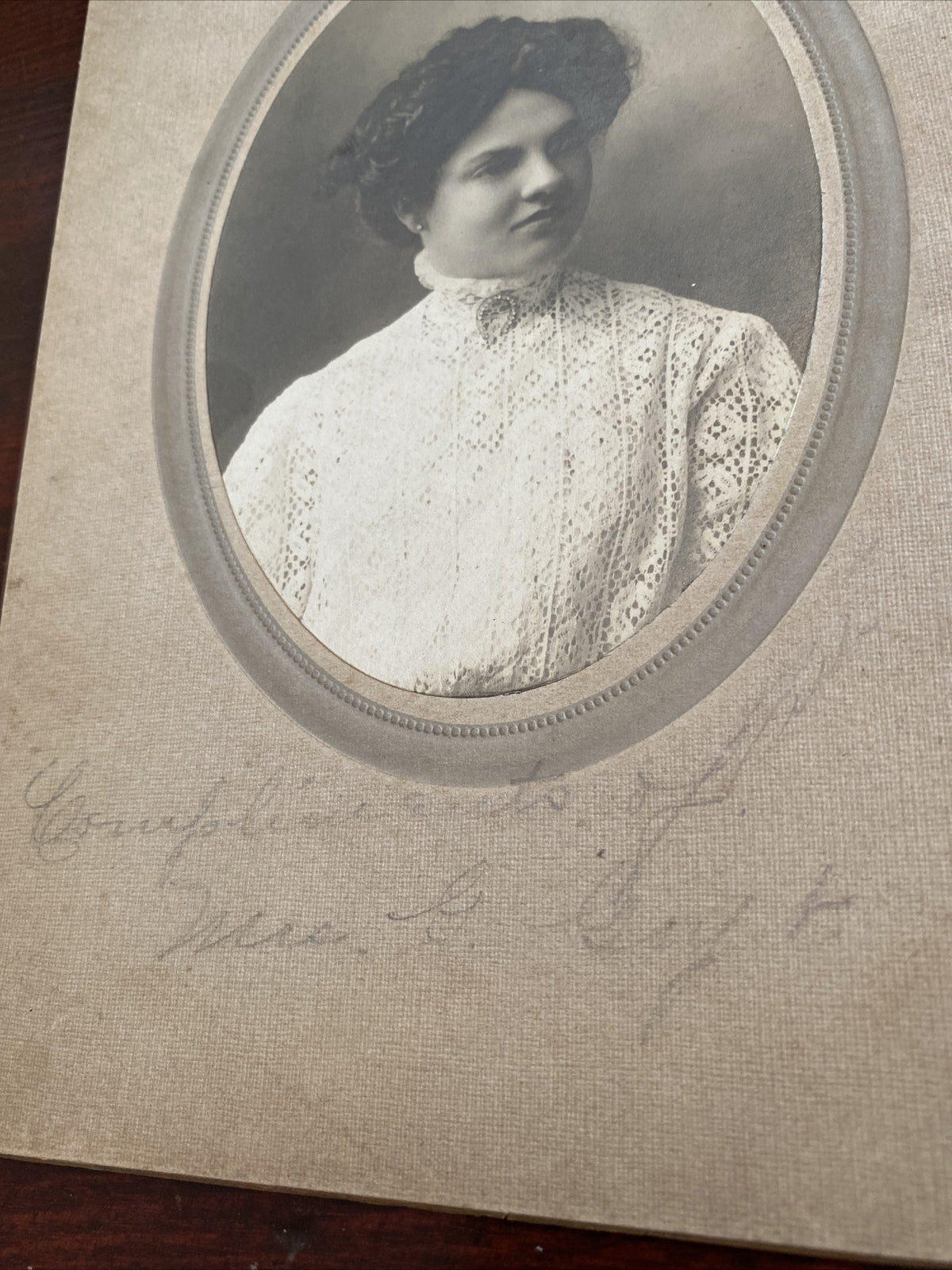 Vintage Victorian Woman Real Photo On Card Mrs Goyd