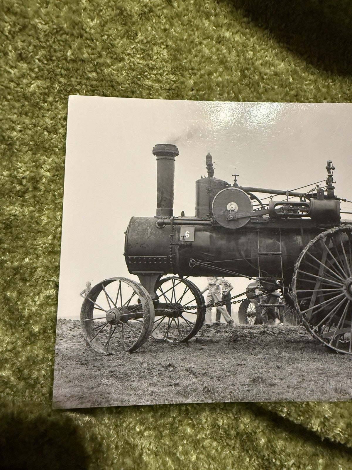 RPPC Real Photo Postcard OLD Russell Steam TRACTOR