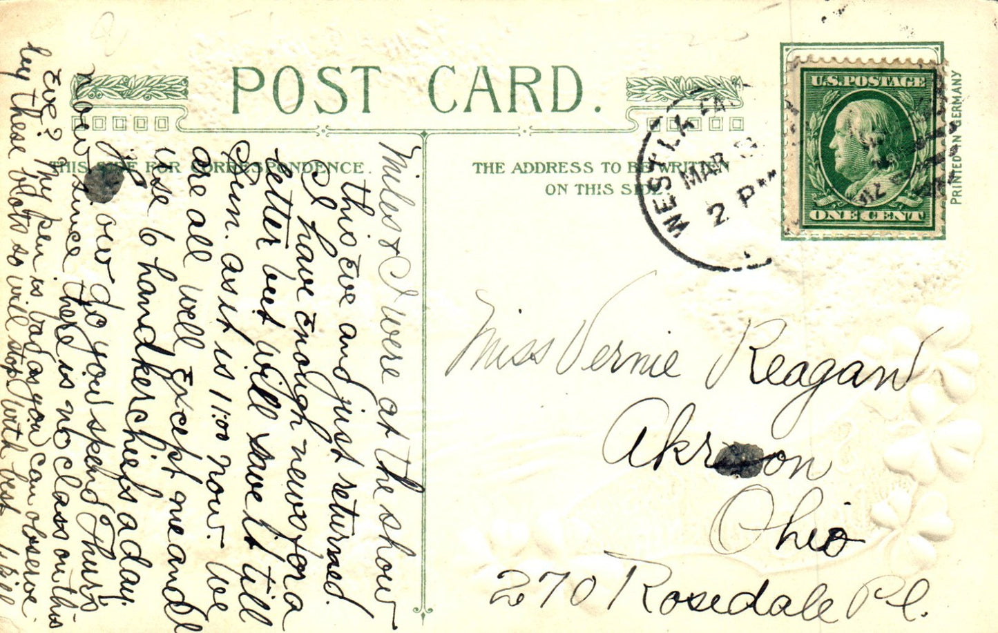 John Winsch   St Pats Post Card   Dundas Castle Connel Co Limerick