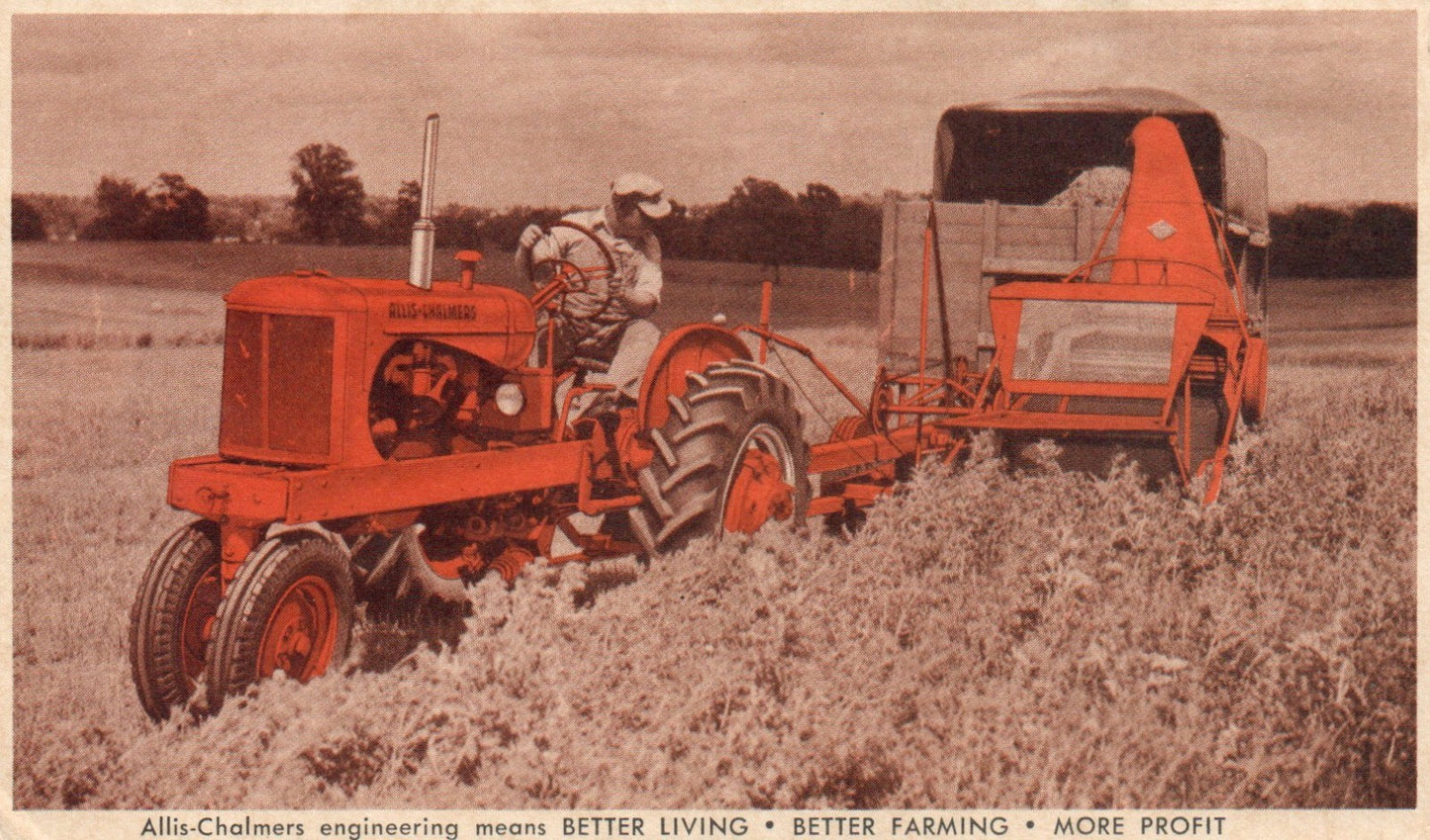 Allis-Chalmers Forage harvester TRACTOR Vintage postcard