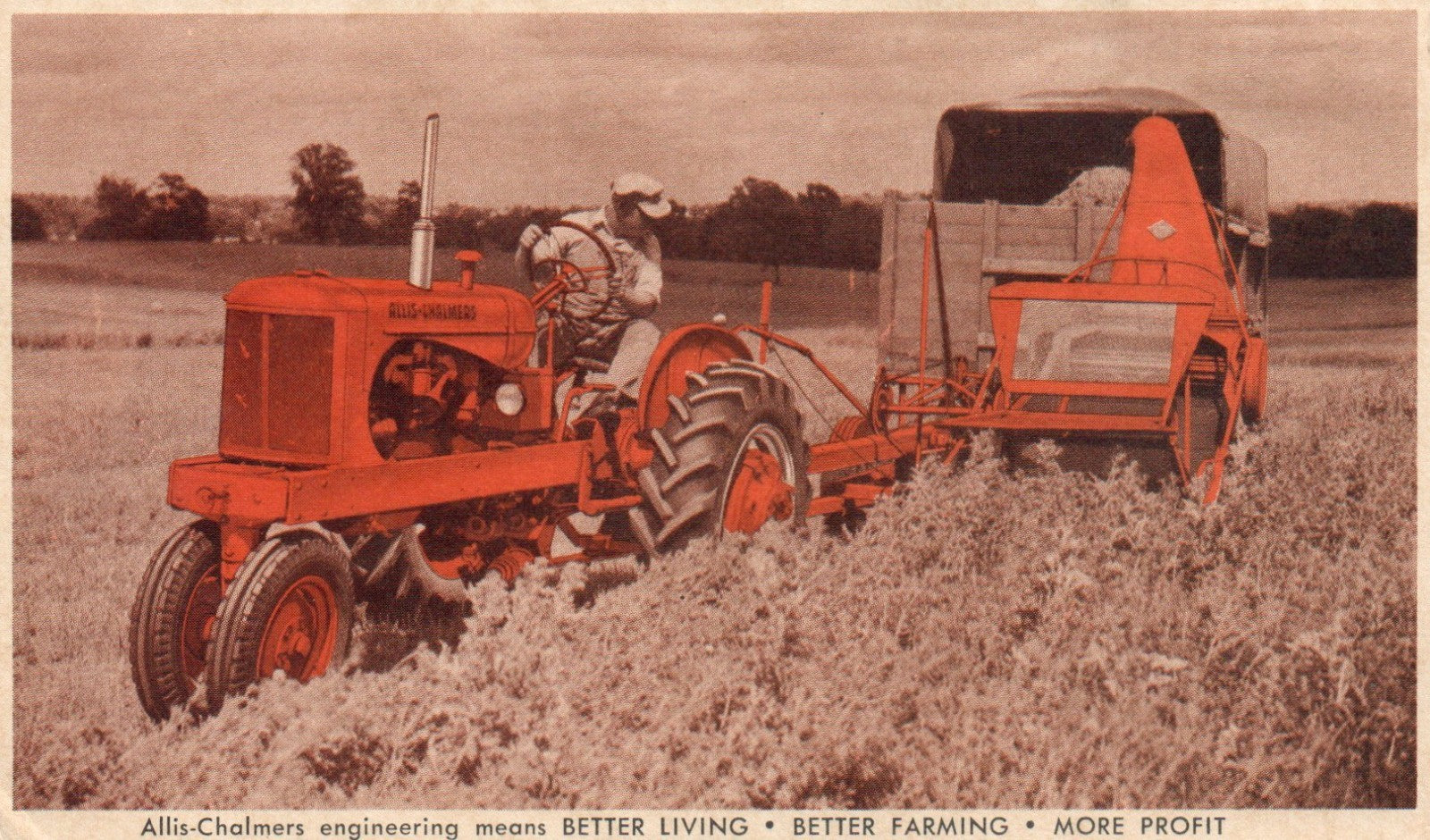 Allis-Chalmers Forage harvester TRACTOR Vintage postcard