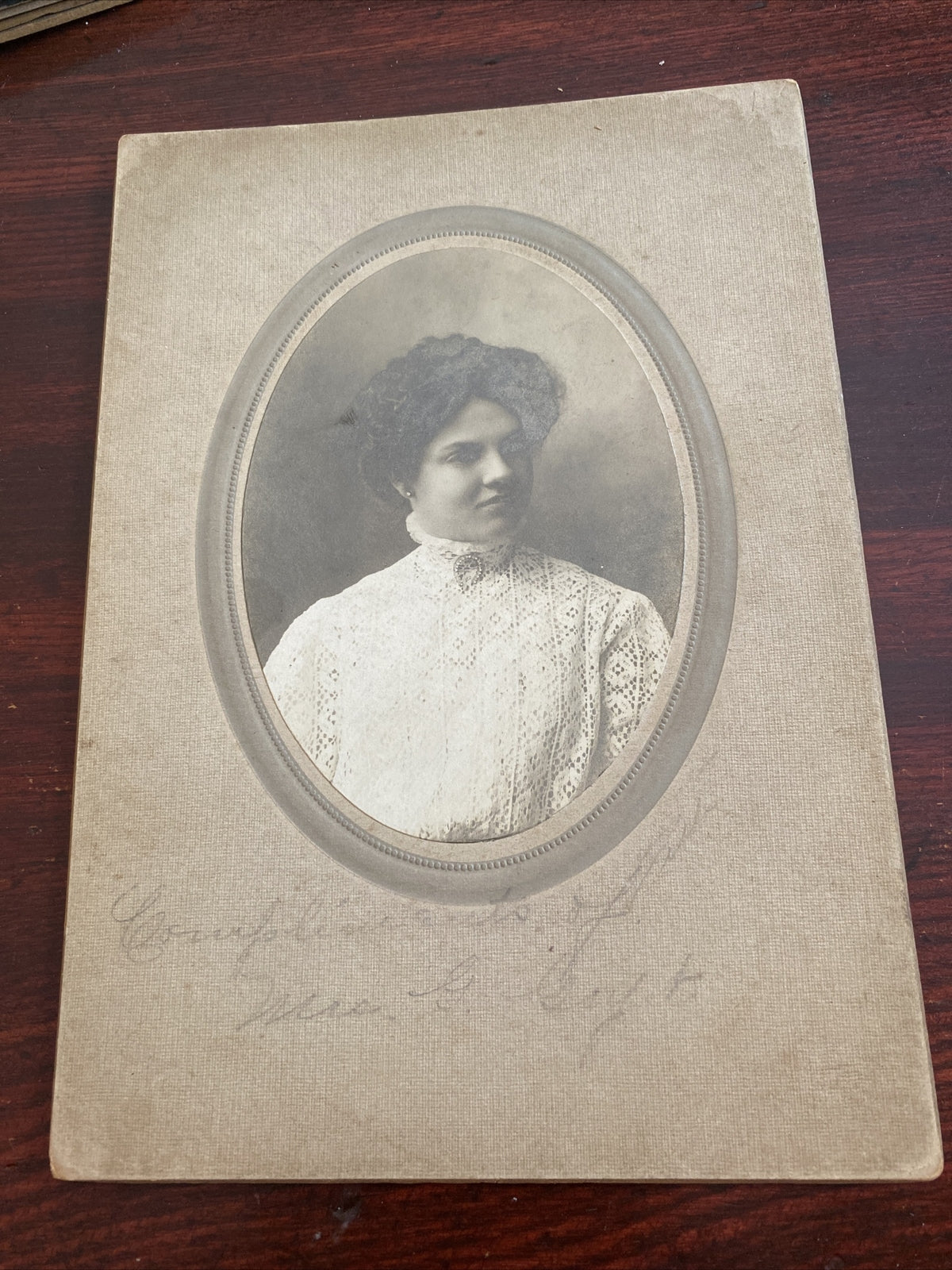 Vintage Victorian Woman Real Photo On Card Mrs Goyd
