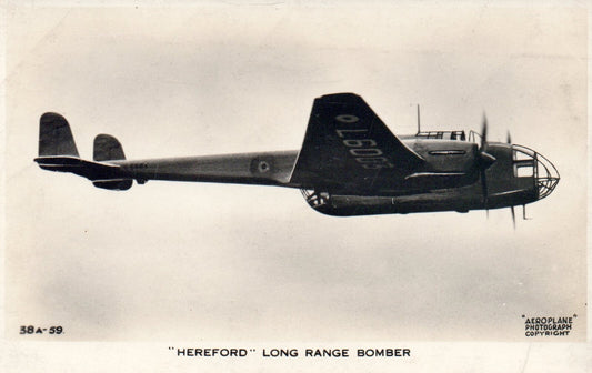 "Hereford" Long Range Bomber Vintage Real Photo Airplane Postcard