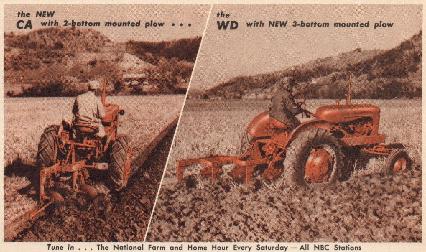 Allis-Chalmers Power for the family farm Model "CA" TRACTOR Vintage postcard