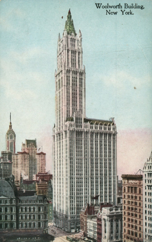 Woolworth Building In Broadway Irving Underhill New York City NYC NY Postcard