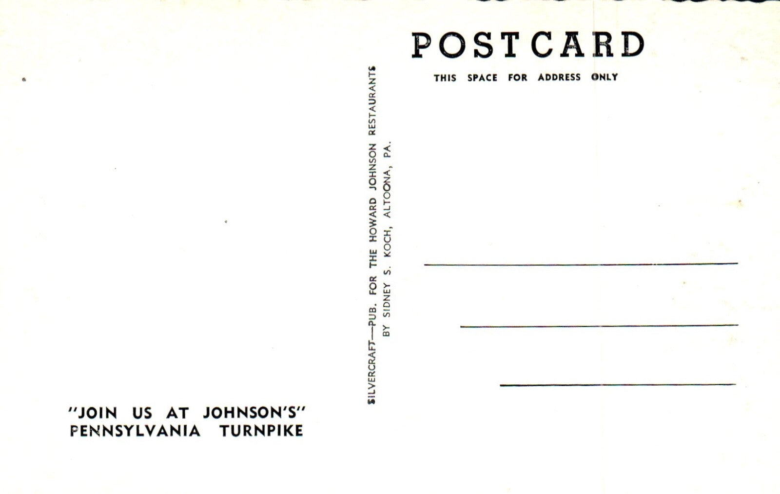 Pennsylvania Turnpike Looking West With City of Everett Pennsylvania PA Postcard