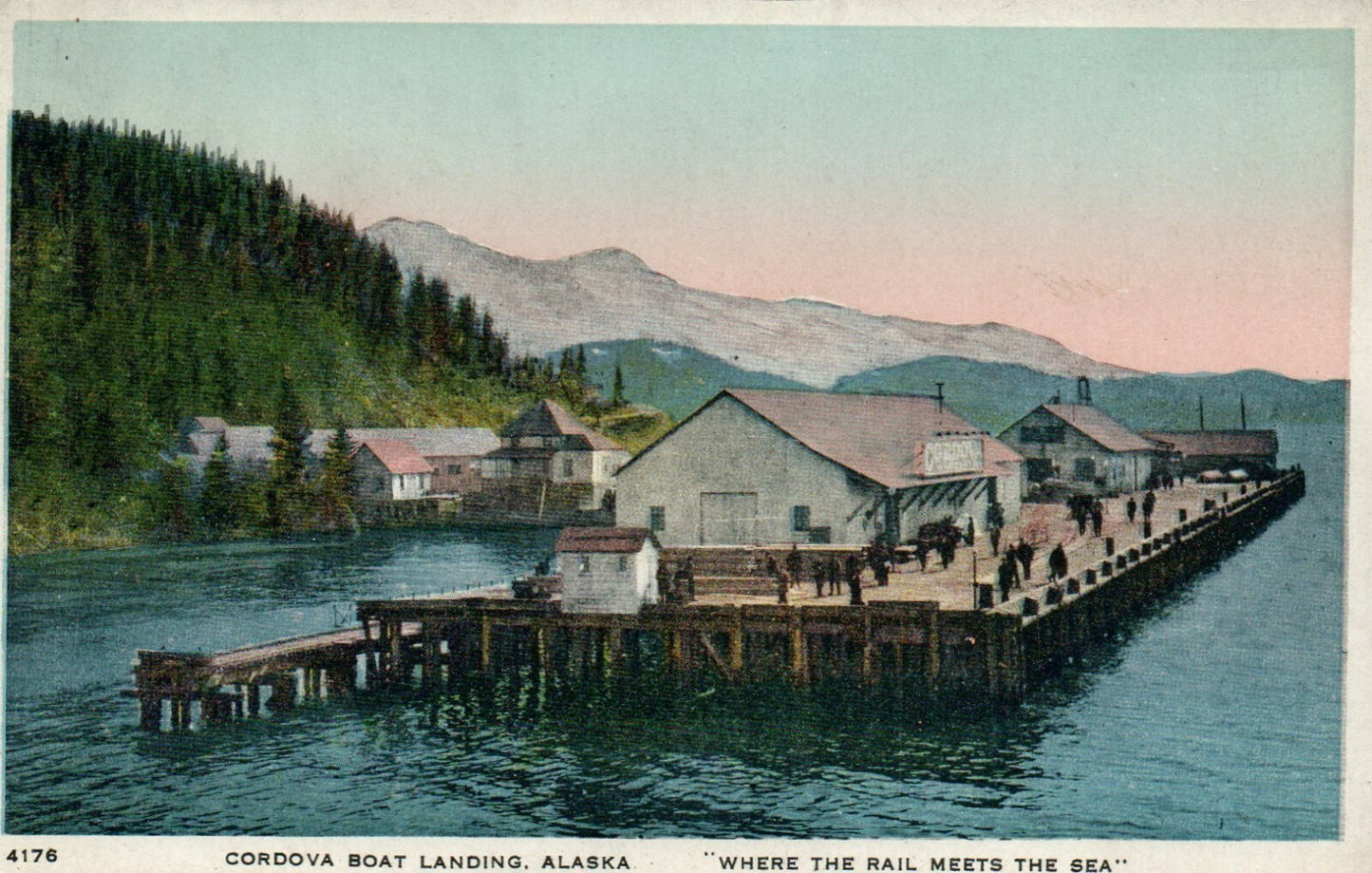 No 4176 Cardova Bolt Landing Where The Rail Meets The Sea Alaska AK Postcard