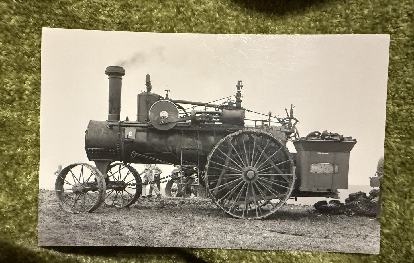 RPPC Real Photo Postcard OLD Russell Steam TRACTOR