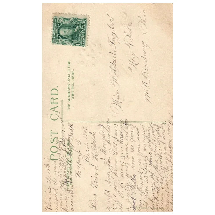 htl 1907 Rare Hold To The Light Santa Claus Children vintage Christmas Postcard
