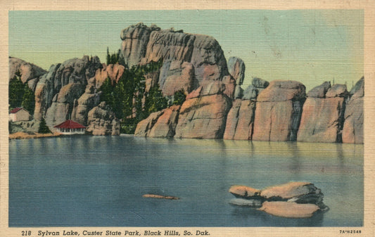 218 Sylvan Lake Custer State Park Black Hills Scenic SD South Dakota Postcard