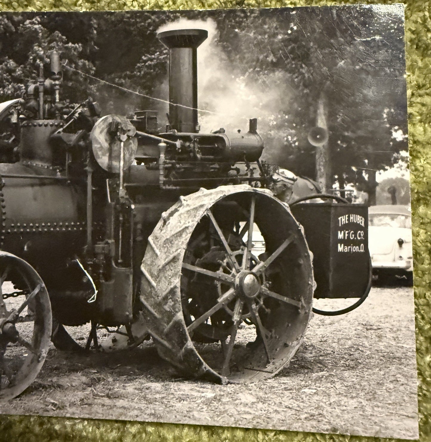 RPPC Real Photo The Huber Postcard OLD Steam TRACTOR Marion Ohio