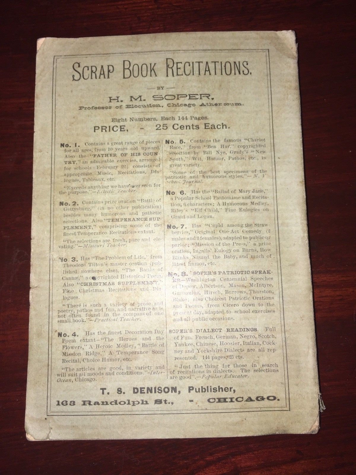 Denison's Series Scrap-Book Recitations Vol. III  Play Book