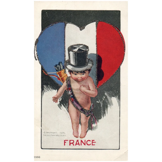 1906 Artist Signed Twelvetrees France National Cupid Series 75 Vintage Postcard