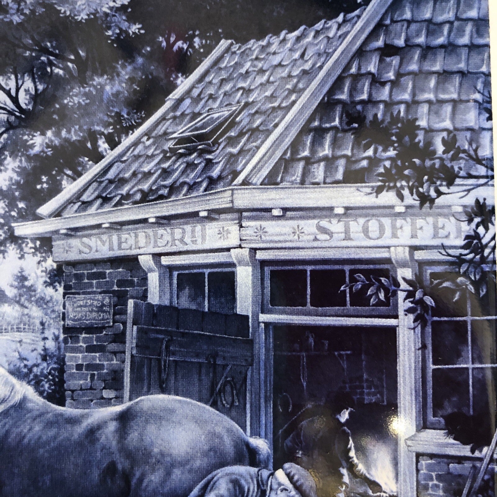 Royal MOSA Holland Vintage Tile Delft Blacksmith Shoes Horse Windmill