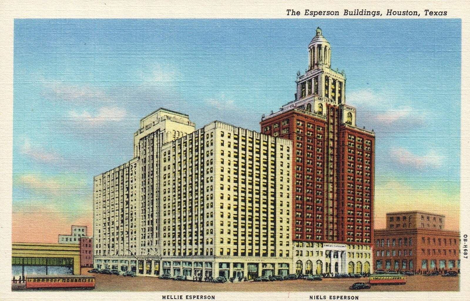 The Esperson Buildings in Houston Tex Texas TX Postcard