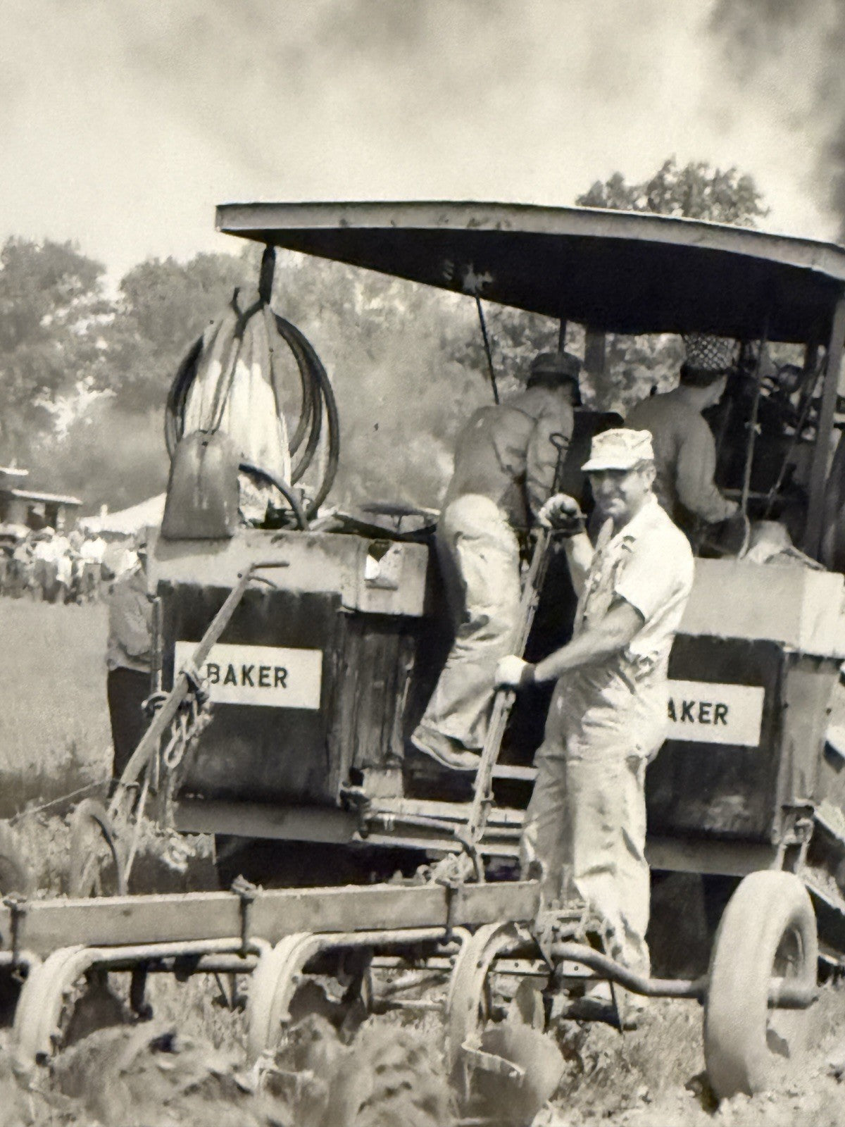 RPPC Real Photo BAKER Postcard OLD STEAM TRACTOR