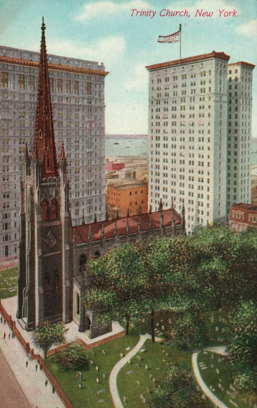 Trinity Church Wall Street New York City NYC NY Postcard