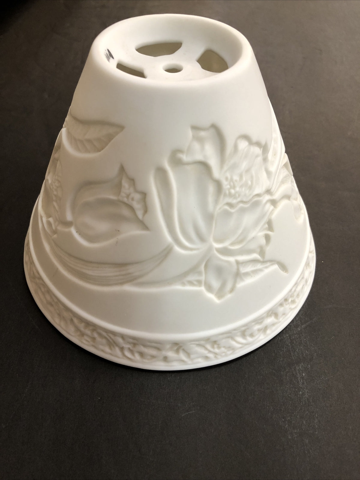 Vaxcell Ceramic White Lithopane Floral Lamp Shade