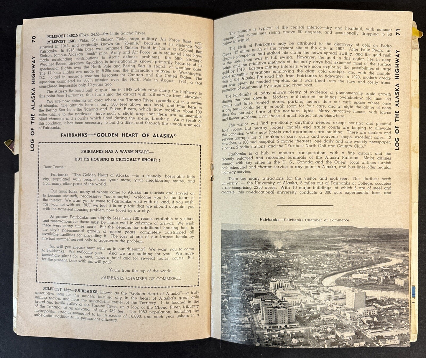 Milepost Directory Guide to Land of Northern Lights March 1953  Booklet
