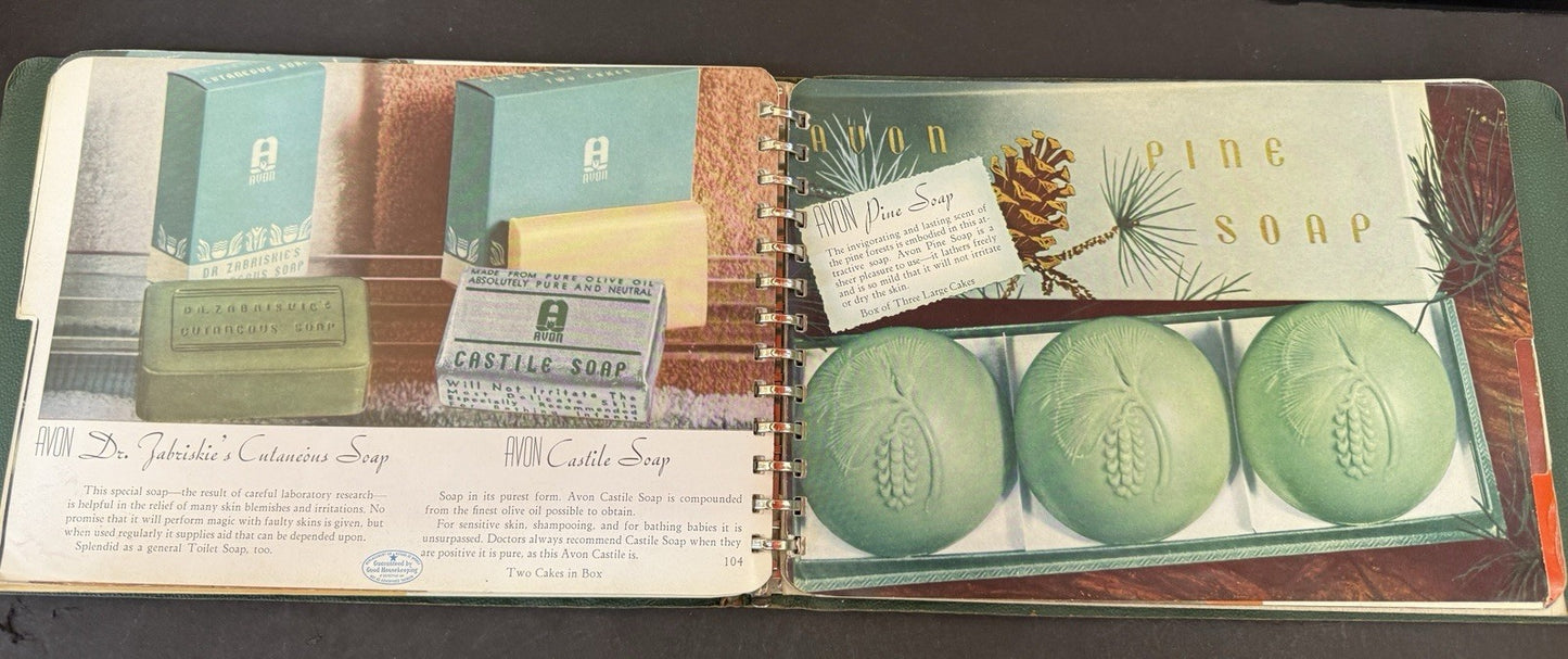 RARE Vintage Avon 1942 Spiral Bound Catalog Color Picture Products Price List