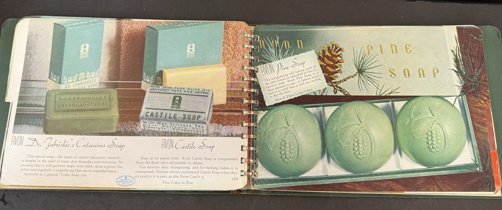 RARE Vintage Avon 1942 Spiral Bound Catalog Color Picture Products Price List