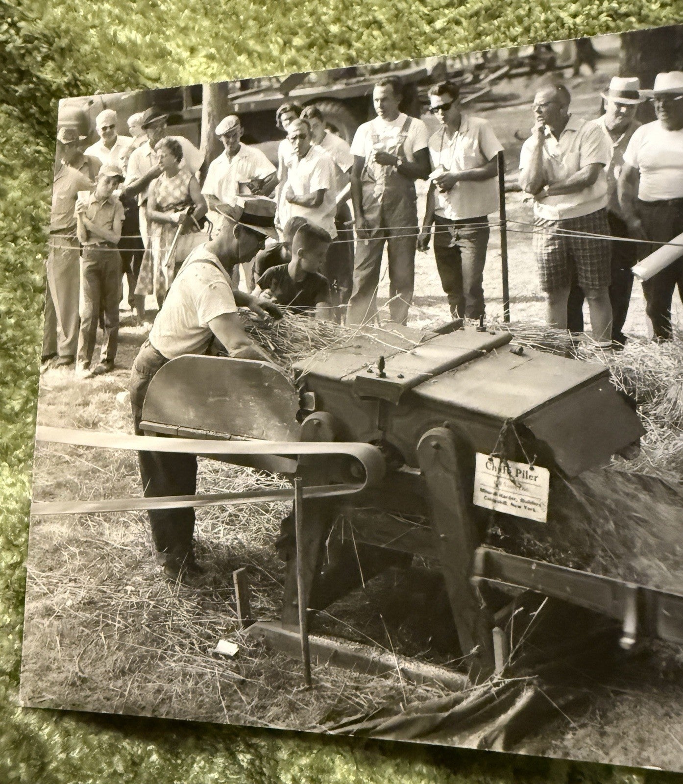 RPPC Real Photo Postcard OLD Threshing chaff piler TRACTOR Wauseon Ohio OH
