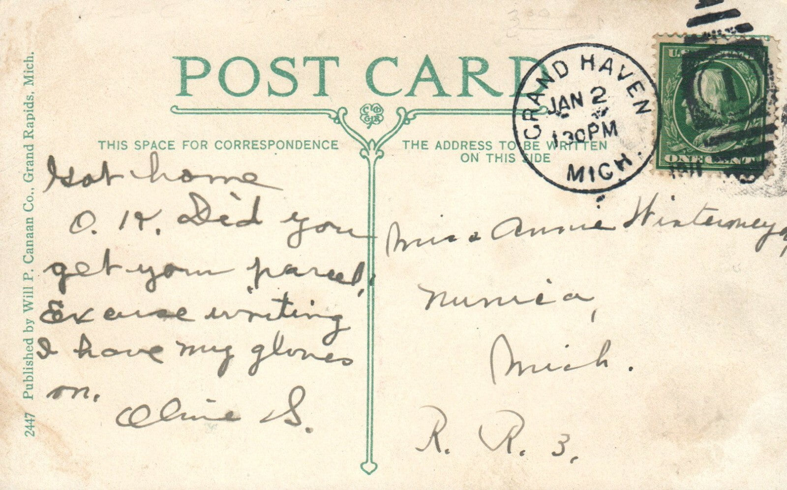 M.E and Presbyterian Churches, Spring Lake Mich Mi Michigan Postcard