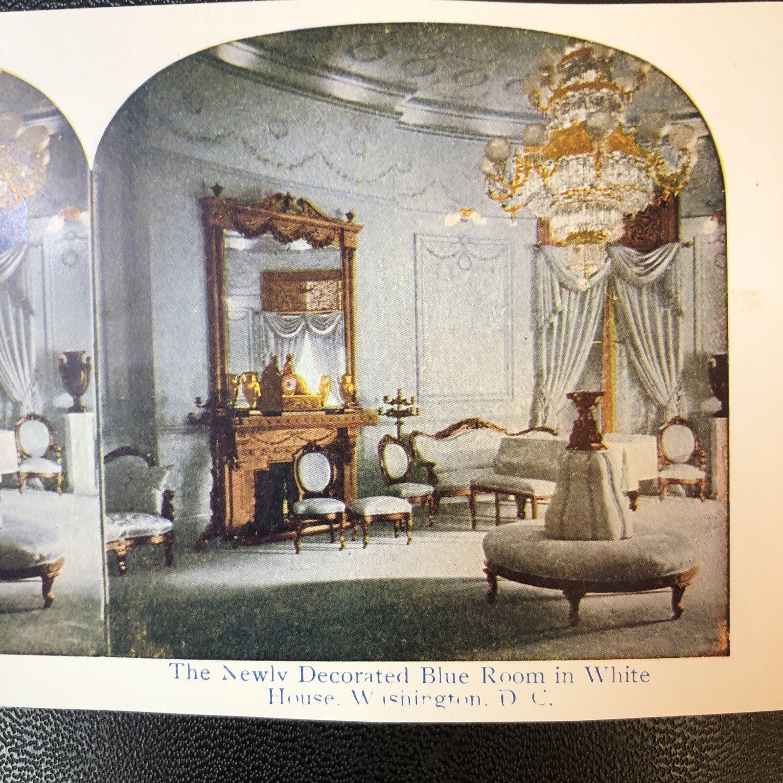 RARE Stereoview Paper Cards White House United States Capitol Blue Room Lot of 3